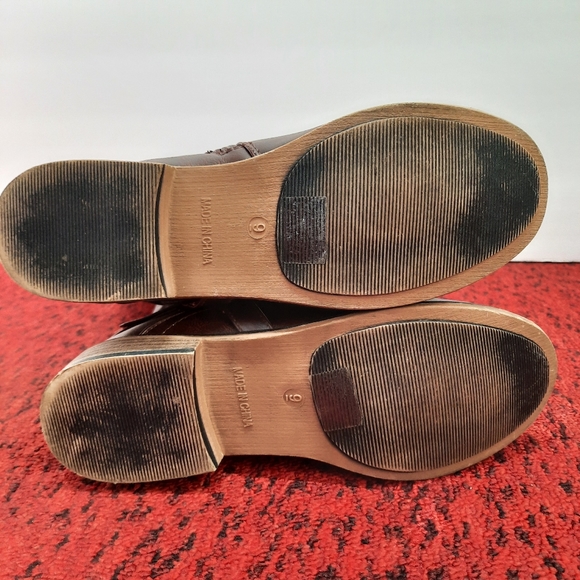 Journee Collection Women's Brown Studded Ankle Strap Tall Riding Boots Size 9 - Picture 8 of 11